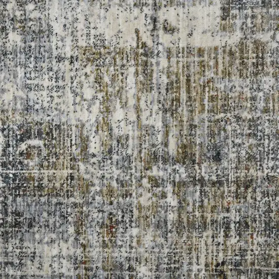 Gray and Orange Abstract Power Loom Area Rug Photo 7