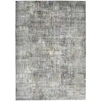 Photo of Gray and Orange Abstract Power Loom Area Rug