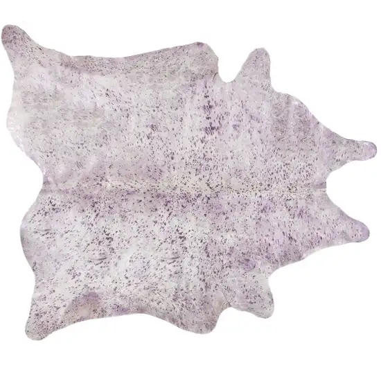 Gray and Pink Cowhide Hand Knotted Area Rug Photo 1