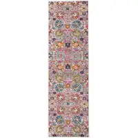 Photo of Gray and Pink Distressed Runner Rug