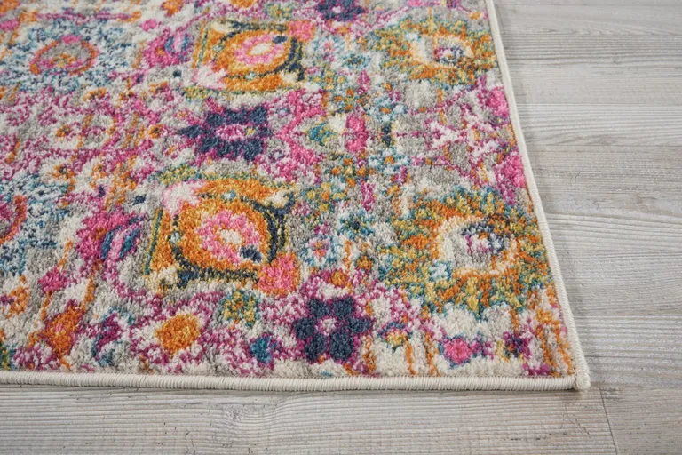 Gray and Pink Distressed Scatter Rug Photo 4