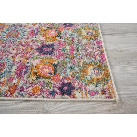 Gray and Pink Distressed Scatter Rug Photo 4