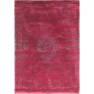 Photo of Gray and Pink Medallion Non Skid Area Rug