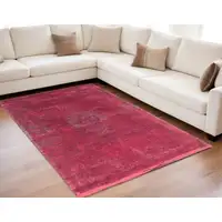 Photo of Gray and Pink Medallion Non Skid Area Rug