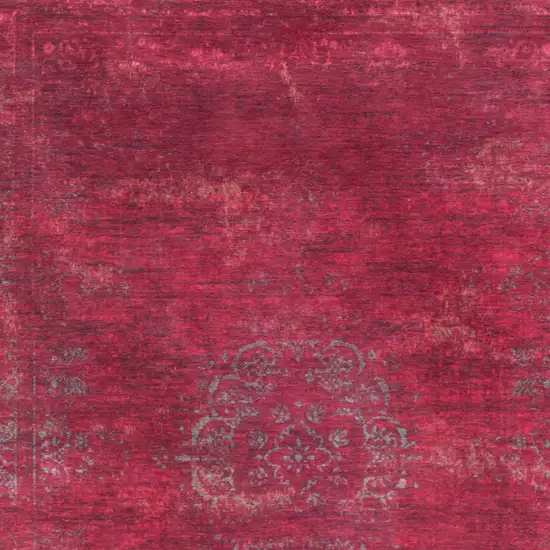 Gray and Pink Medallion Non Skid Area Rug Photo 5