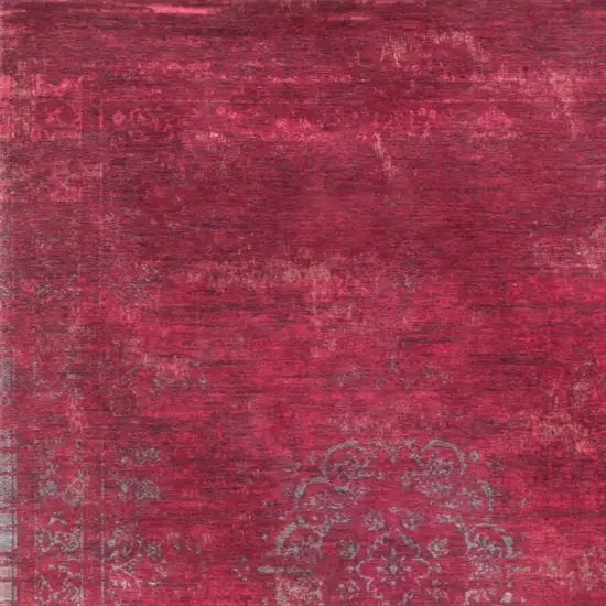 Gray and Pink Medallion Non Skid Area Rug Photo 5