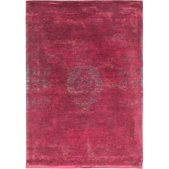 Gray and Pink Medallion Non Skid Area Rug Photo 2