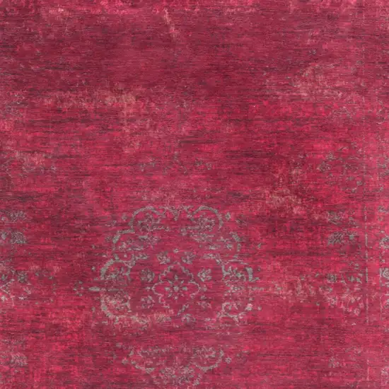 Gray and Pink Medallion Non Skid Area Rug Photo 5