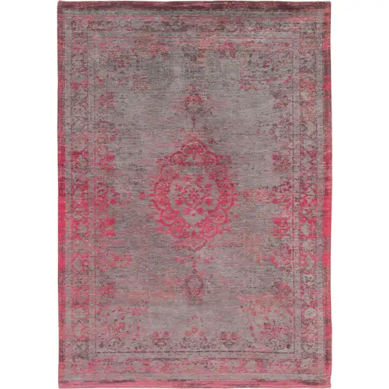 Gray and Pink Medallion Non Skid Area Rug Photo 6