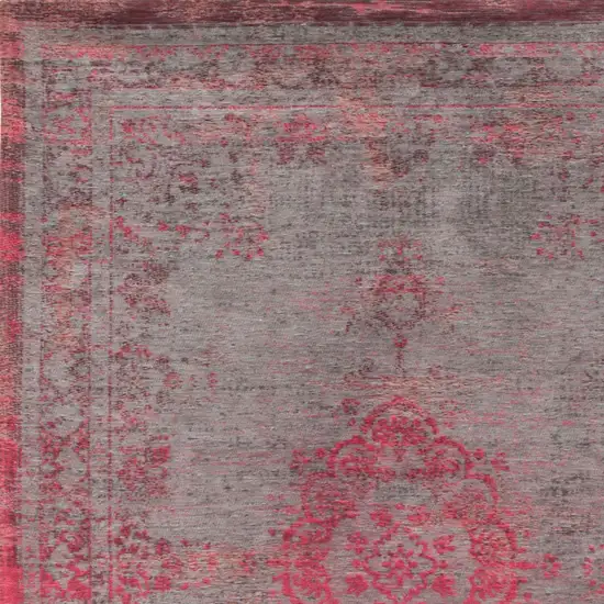 Gray and Pink Medallion Non Skid Area Rug Photo 5