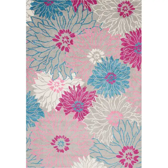 Gray Floral Dhurrie Area Rug Photo 2