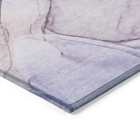 Gray and Purple Abstract Washable Non Skid Indoor Outdoor Area Rug Photo 5