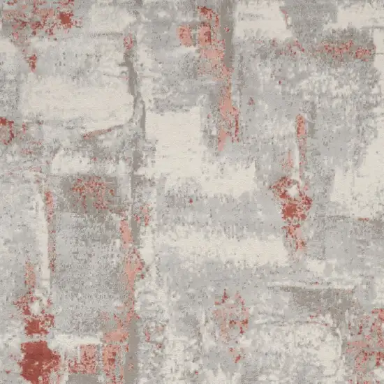 Gray and Red Abstract Non Skid Area Rug Photo 8