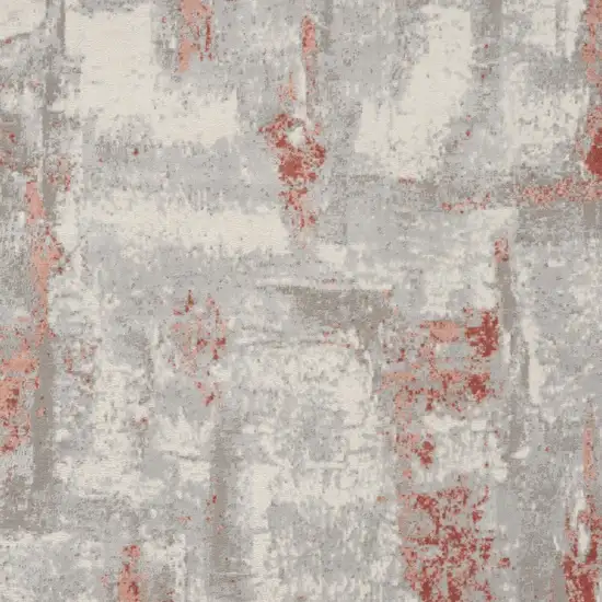 Gray and Red Abstract Non Skid Area Rug Photo 8