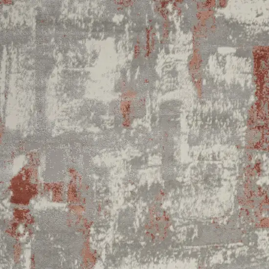 Gray and Red Abstract Non Skid Area Rug Photo 8