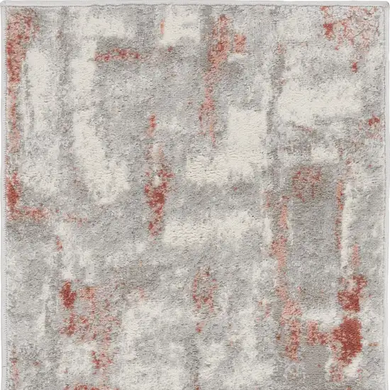 Gray and Red Abstract Non Skid Area Rug Photo 9