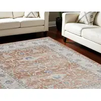 Photo of Gray and Red Oriental Power Loom Area Rug