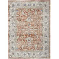 Photo of Gray and Red Oriental Power Loom Area Rug