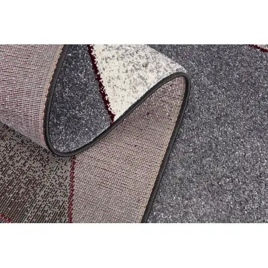 Gray and Red Prism Pattern Area Rug Photo 9