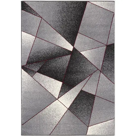 Gray and Red Prism Pattern Area Rug Photo 2