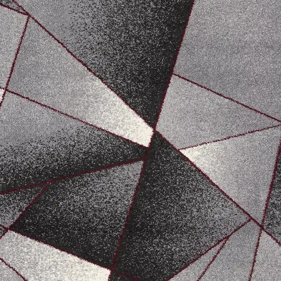 Grey Red Geometric Area Rug Photo 3