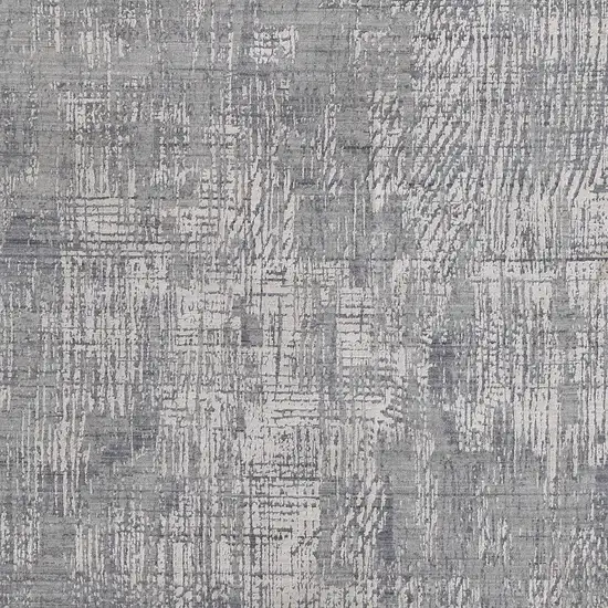 Gray and Silver Abstract Hand Woven Worn Faded Area Rug Photo 5