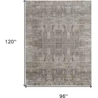 Photo of Gray and Silver Abstract Hand Woven Worn Faded Area Rug