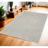 Photo of Gray and Silver Abstract Power Loom Area Rug