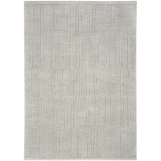 Gray and Silver Abstract Power Loom Area Rug Photo 2