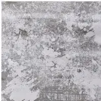 Photo of Gray and Silver Abstract Power Loom Worn Faded Area Rug