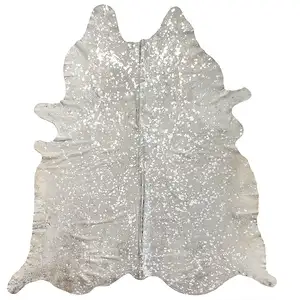 Photo of Gray and Silver Cowhide - Area Rug