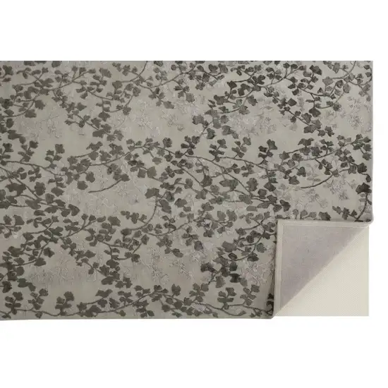 Gray and Silver Floral Hand Tufted Area Rug Photo 4