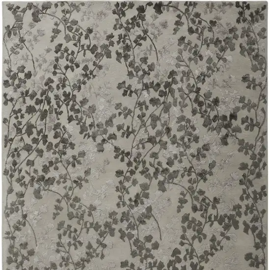 Gray and Silver Floral Hand Tufted Area Rug Photo 5