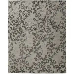 Photo of Gray and Silver Floral Hand Tufted Area Rug