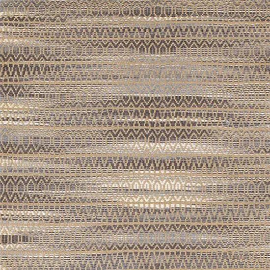 Gray and Tan Striated Runner Rug Photo 3