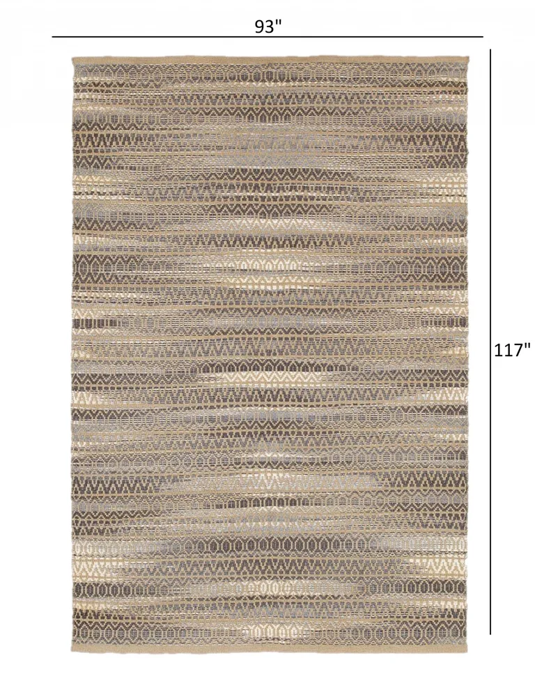 Gray and Tan Striated Runner Rug Photo 2