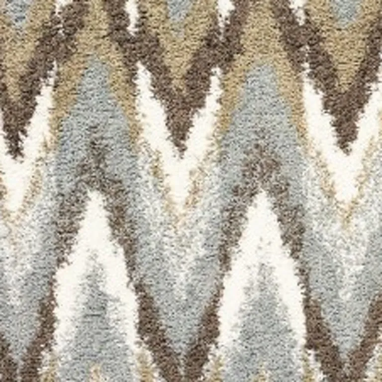 Gray and Taupe Ikat Pattern Area Rug Photo 4