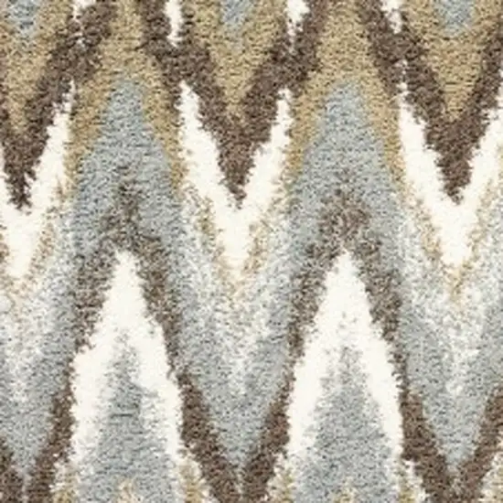 Gray and Taupe Ikat Pattern Area Rug Photo 5