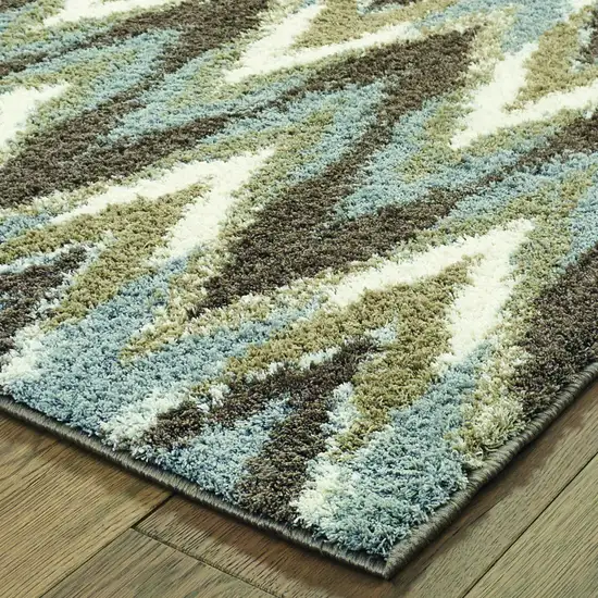 Gray and Taupe Ikat Pattern Area Rug Photo 3