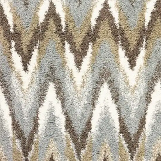 Gray and Taupe Ikat Pattern Area Rug Photo 6