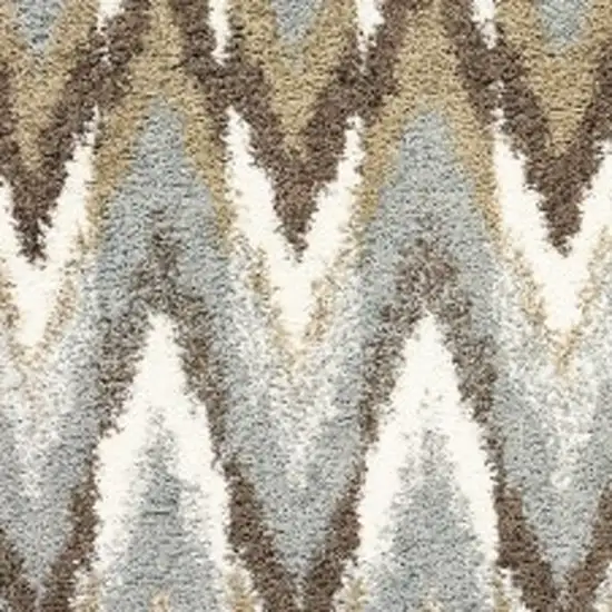 Gray and Taupe Ikat Pattern Area Rug Photo 4