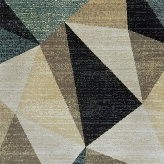 Gray And Teal Geometrics Indoor Area Rug Photo 7