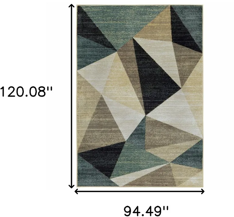 Gray and Teal Geometrics Indoor Area Rug Photo 5