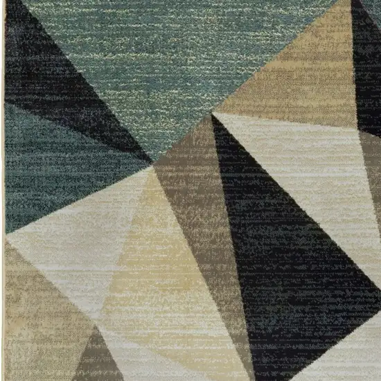 Gray And Teal Geometrics Indoor Area Rug Photo 7