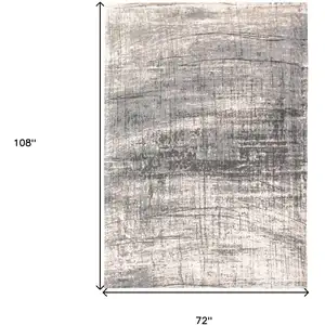 Photo of Gray and White Abstract Non Skid Area Rug