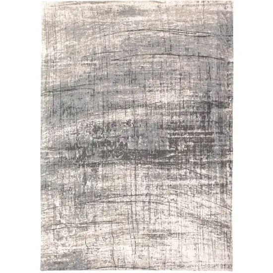 Gray and White Abstract Non Skid Area Rug Photo 2