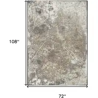 Photo of Gray and White Abstract Non Skid Area Rug