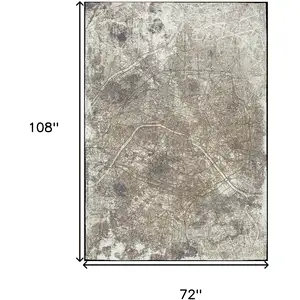 Photo of Gray and White Abstract Non Skid Area Rug