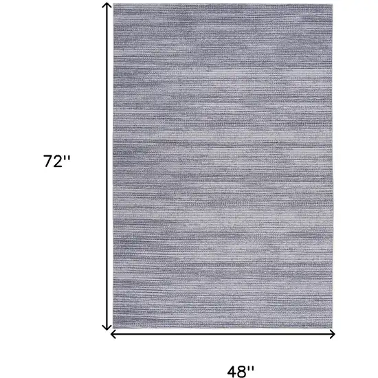 Gray and White Abstract Power Loom Washable Non Skid Area Rug Photo 3