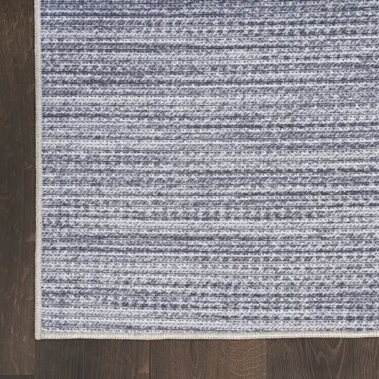 Gray and White Abstract Power Loom Washable Non Skid Area Rug Photo 7